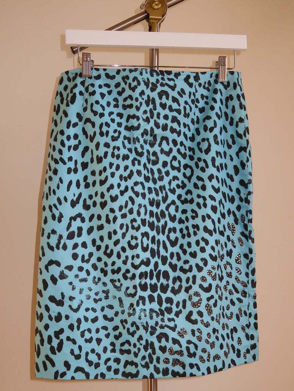 Blumarine Spring Summer 2000 Blue Leopard Skirt